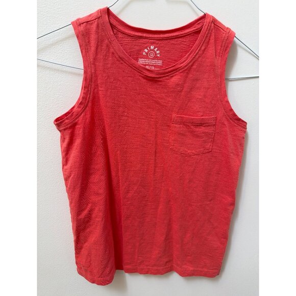 Red Cotton Sleeveless Tank Top With Pocket Youth Size 12 By Primary - Picture 1 of 4